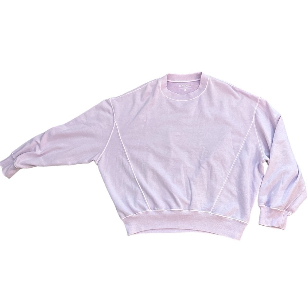 BOHOBLU Pastel Purple Crew Neck Oversized Sweatshirt Size Medium